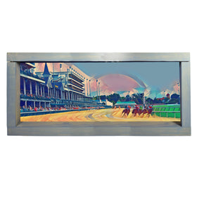 Derby Race Spirals Deco Long Shadowbox Art
