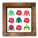 Derby Silks and Roses Shadowbox Art