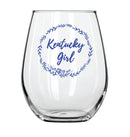 Women's Blue and White Kentucky Shape Sock with Kentucky Girl Wine Glass Gift Basket-5