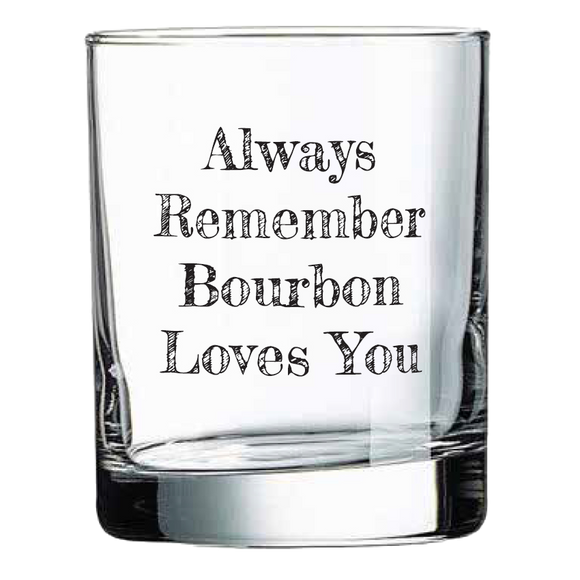 Bourbon Loves Me Sock with Always Remember Rocks Glass Gift Basket