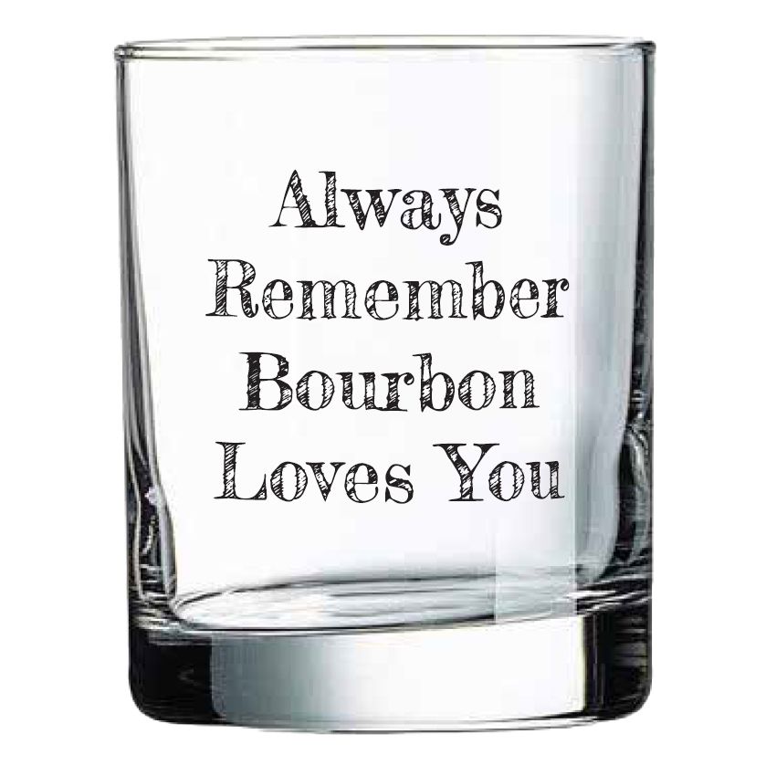 Bourbon Loves Me Sock with Always Remember Rocks Glass Gift Basket