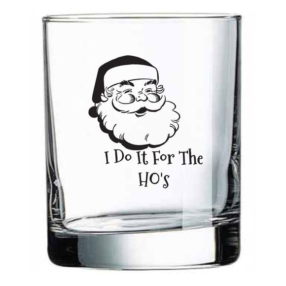 All I Want for Christmas Sock with I Do It For the Hos Rock Glass Gift Basket