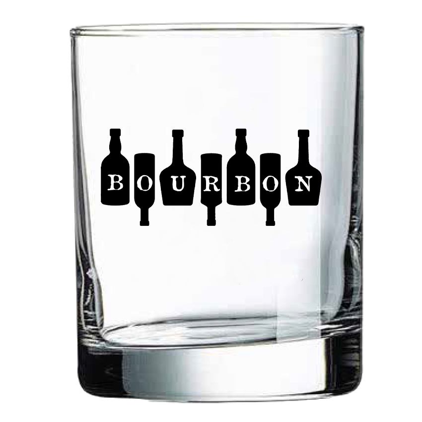 Fancy Bourbon Drinking Sock with Bourbon on Bottles Rocks Glass Gift Basket