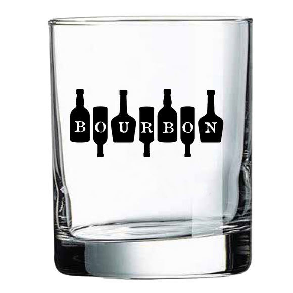 Bourbon Rocks Sock with Bourbon on Bottles Rocks Glass Gift Basket