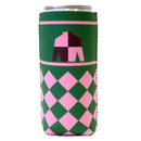Derby Silk in Green and Pink Slim Koozie-1