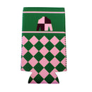 Derby Silk in Green and Pink Slim Koozie-3