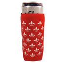 Red and White Fleur de Lis Shapes Slim Koozie-1
