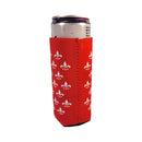 Red and White Fleur de Lis Shapes Slim Koozie-2
