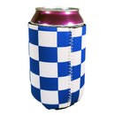 Blue and White Checkerboard Shapes Koozie-2