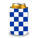Blue and White Checkerboard Shapes Koozie-4