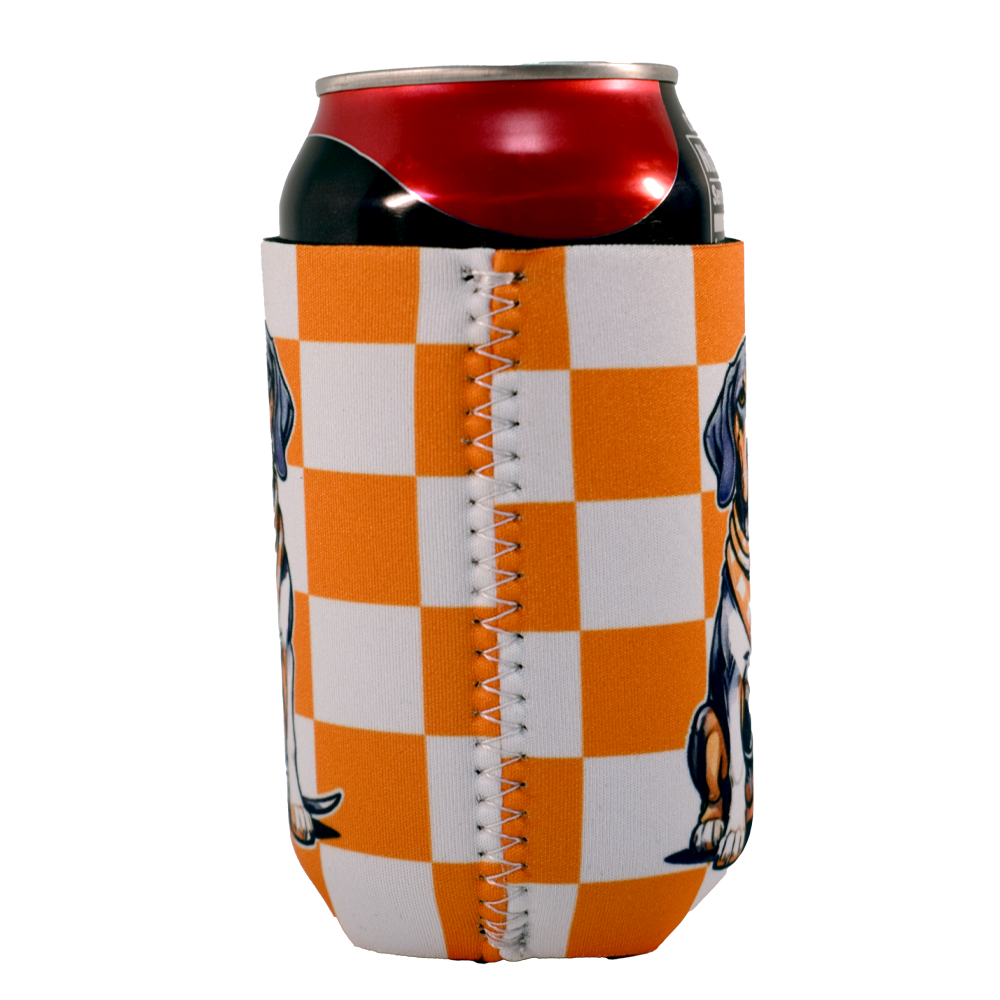 Tennessee Checkerboard Bluetick Coonhound Koozie