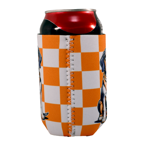 Tennessee Checkerboard Bluetick Coonhound Koozie