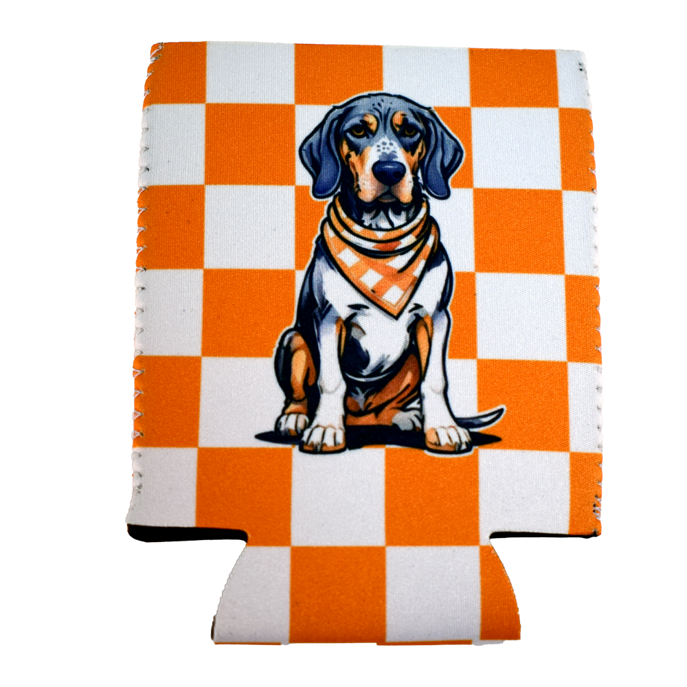 Tennessee Checkerboard Bluetick Coonhound Koozie