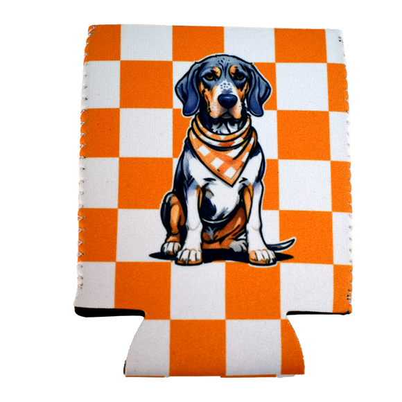 Tennessee Checkerboard Bluetick Coonhound Koozie