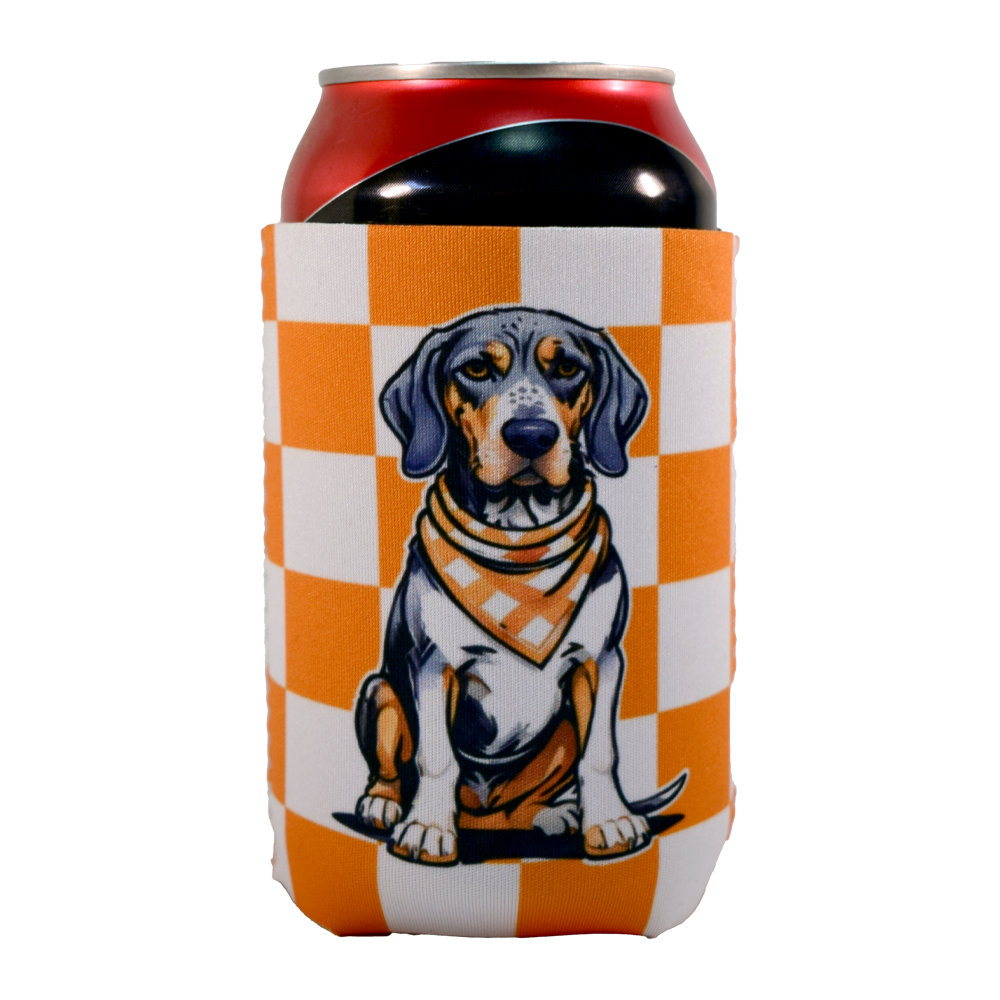 Tennessee Checkerboard Bluetick Coonhound Koozie