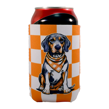 Tennessee Checkerboard Bluetick Coonhound Koozie
