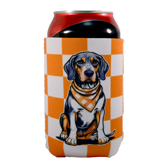 Tennessee Checkerboard Bluetick Coonhound Koozie