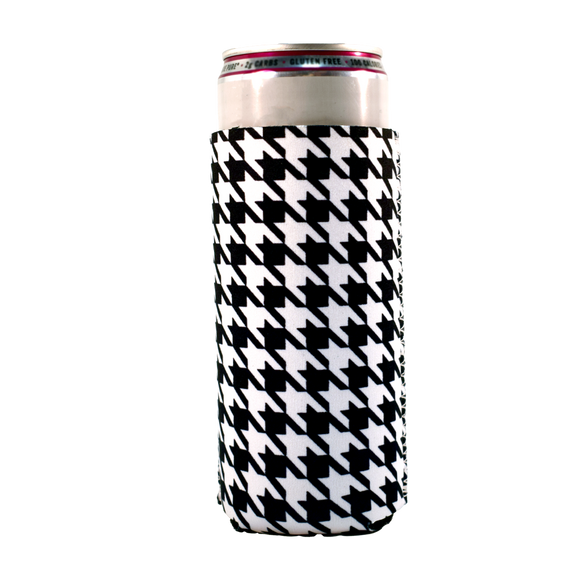 Houndstooth Print Slim Koozie