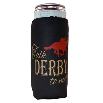 Talk Derby to Me Slim Koozie in Black