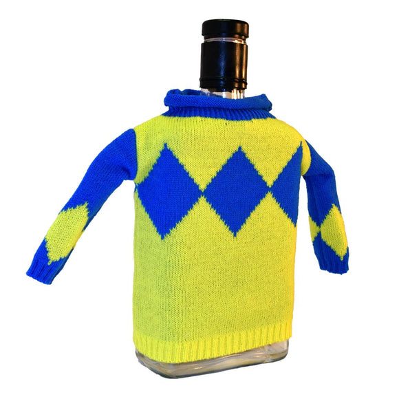 Derby Silk Blue and Yellow Diamonds Bottle Sweater