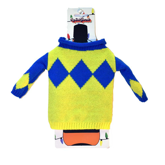 Derby Silk Blue and Yellow Diamonds Bottle Sweater