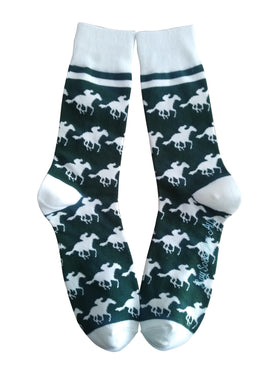 Derby Horses in Green and White