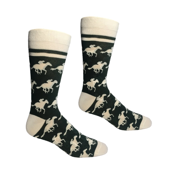 Derby Horses in Green and White