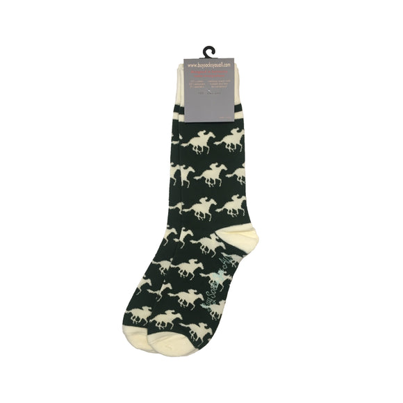 Derby Horses in Green and White