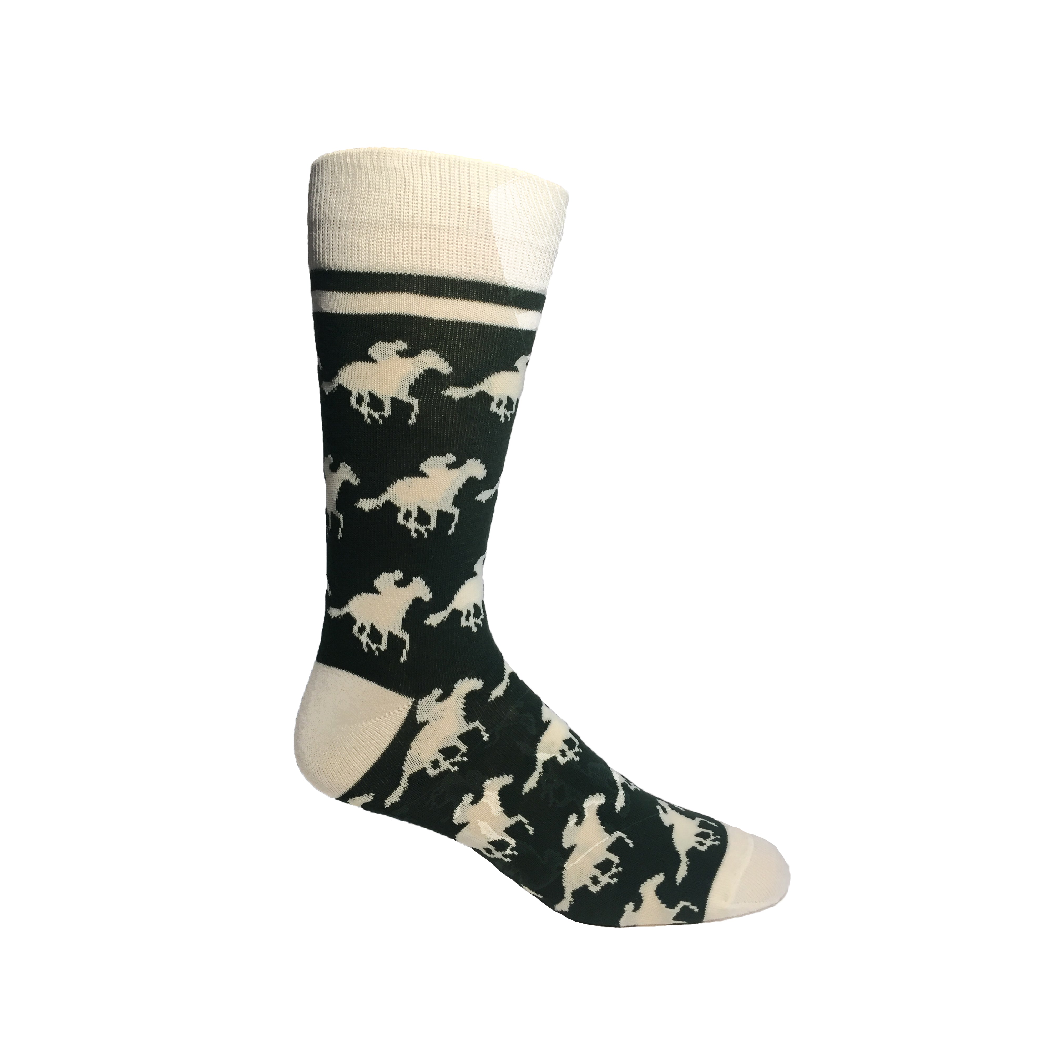 Derby Horses in Green and White