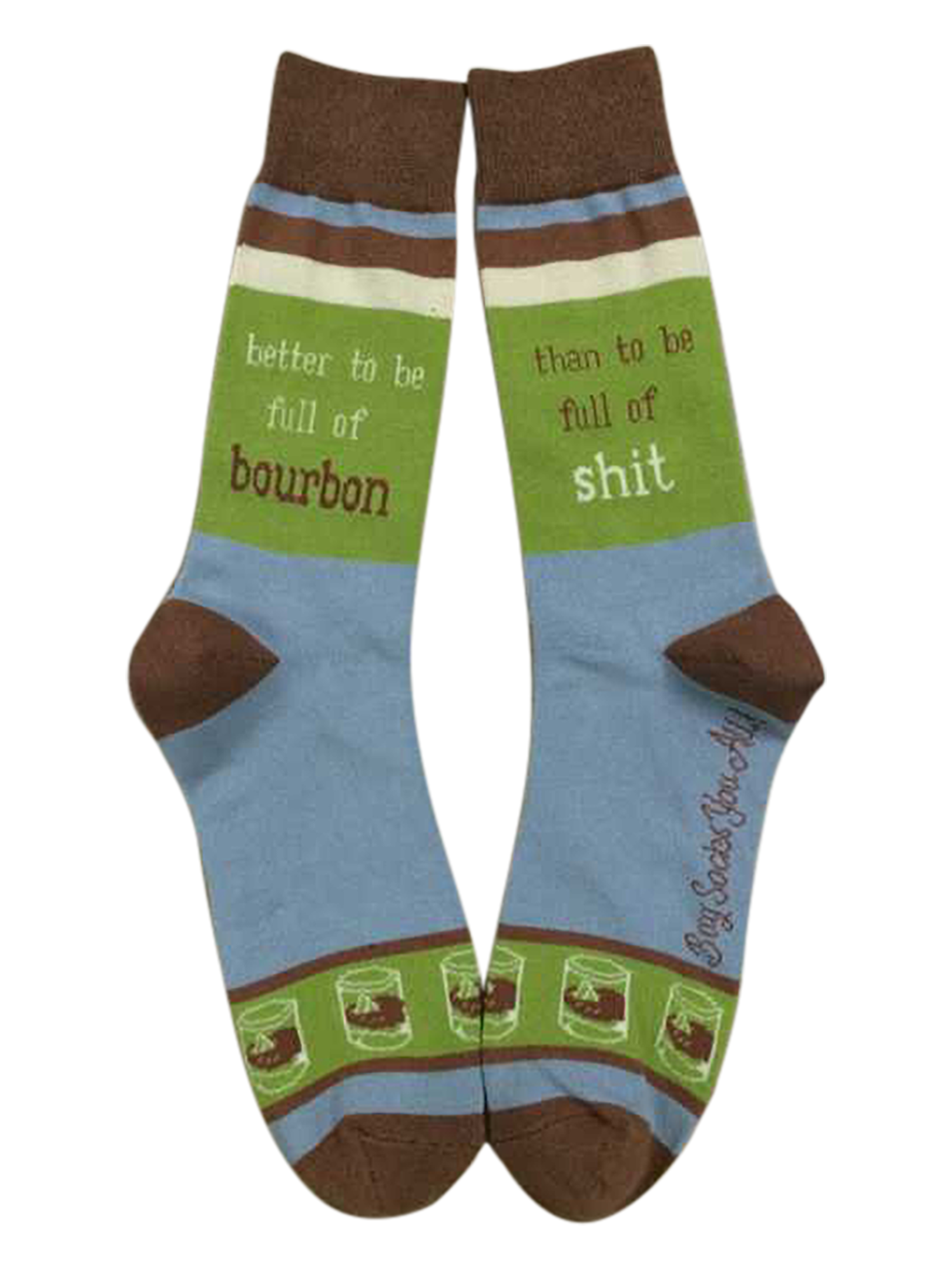 Better to Be Full of Bourbon Sock with Better to Be Full of Bourbon Rocks Glass Gift Basket