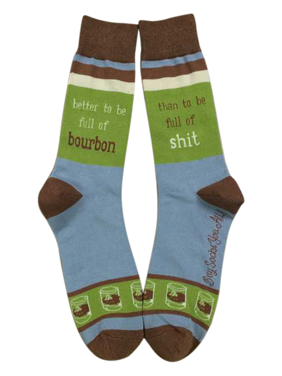 Better to Be Full of Bourbon Sock with Better to Be Full of Bourbon Rocks Glass Gift Basket