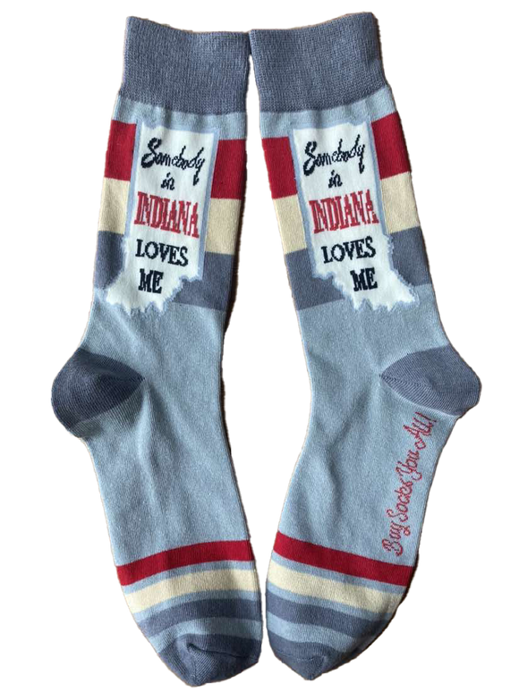 Somebody in Indiana Loves Me Men's Socks