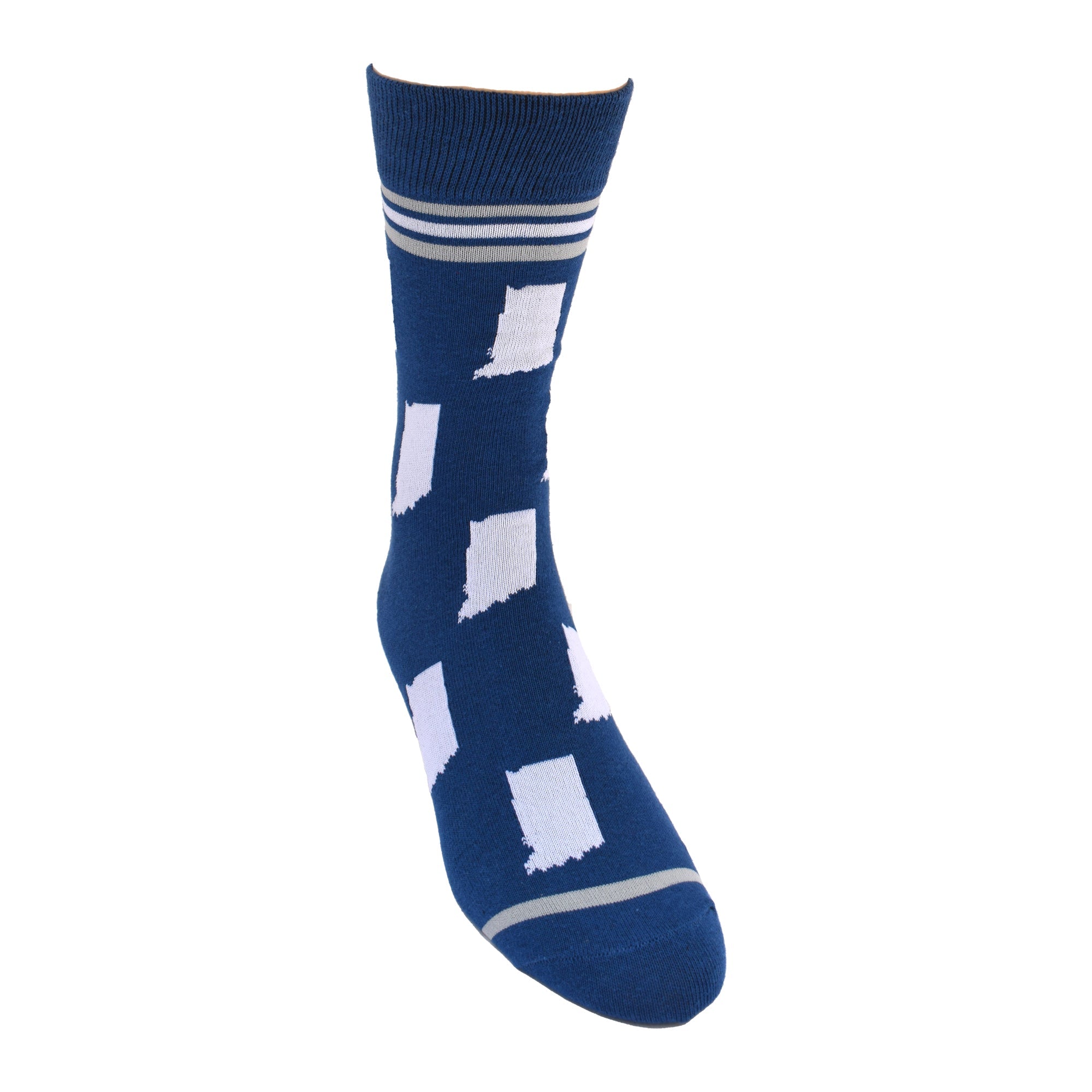 Indiana State Shapes Blue and White Men's Socks