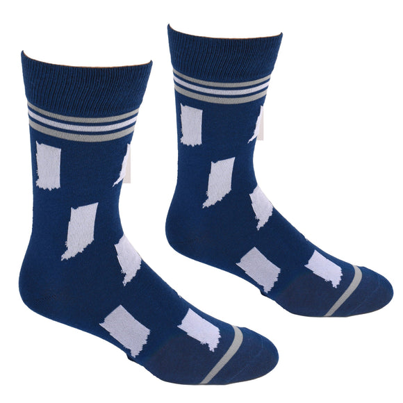 Indiana State Shapes Blue and White Men's Socks