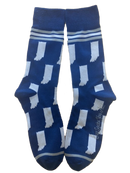 Indiana State Shapes Blue and White Men's Socks-1