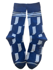 Men's - one size fits most Indiana State Shapes Blue and White Men's Socks - Men's - one size fits most