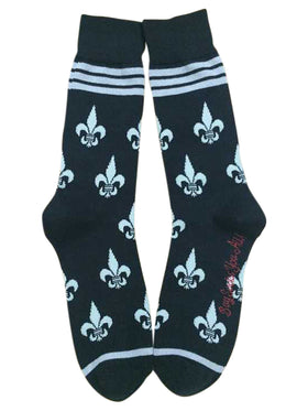 Fleur de Lis Silver and Black