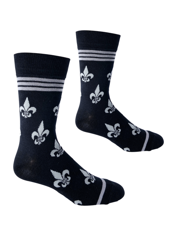 Fleur de Lis Silver and Black