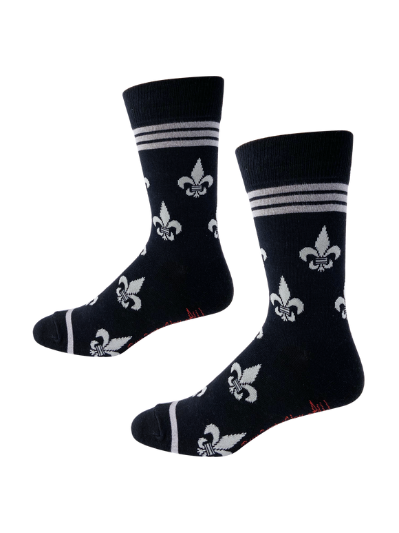 Fleur de Lis Silver and Black