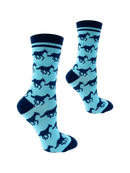 Horses in Blue and Navy Women's Socks-2