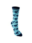 Horses in Blue and Navy Women's Socks-4