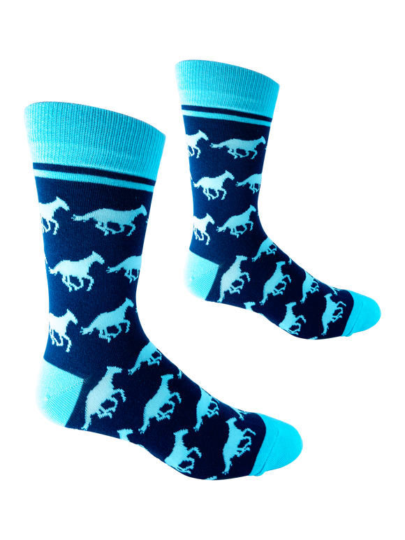 Horses in Light Blue and Navy