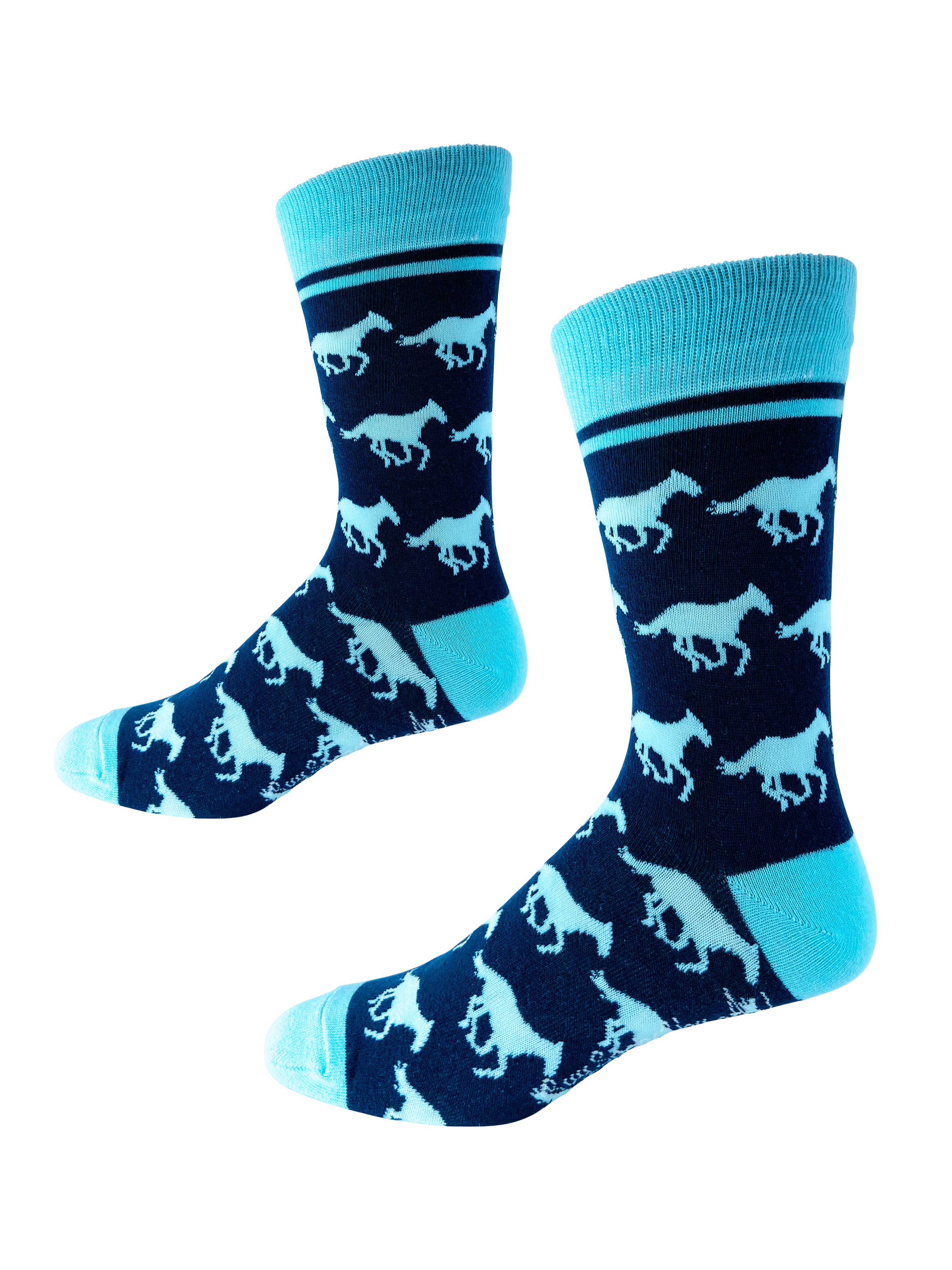 Horses in Light Blue and Navy