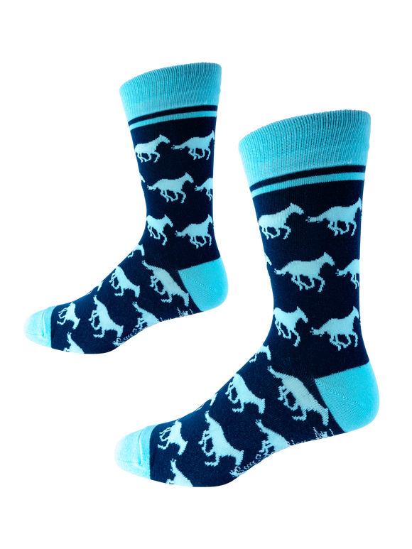 Horses in Light Blue and Navy
