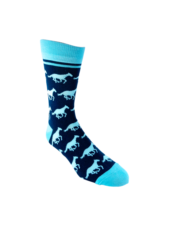 Horses in Light Blue and Navy