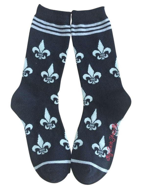 Fleur de Lis in Silver and Black