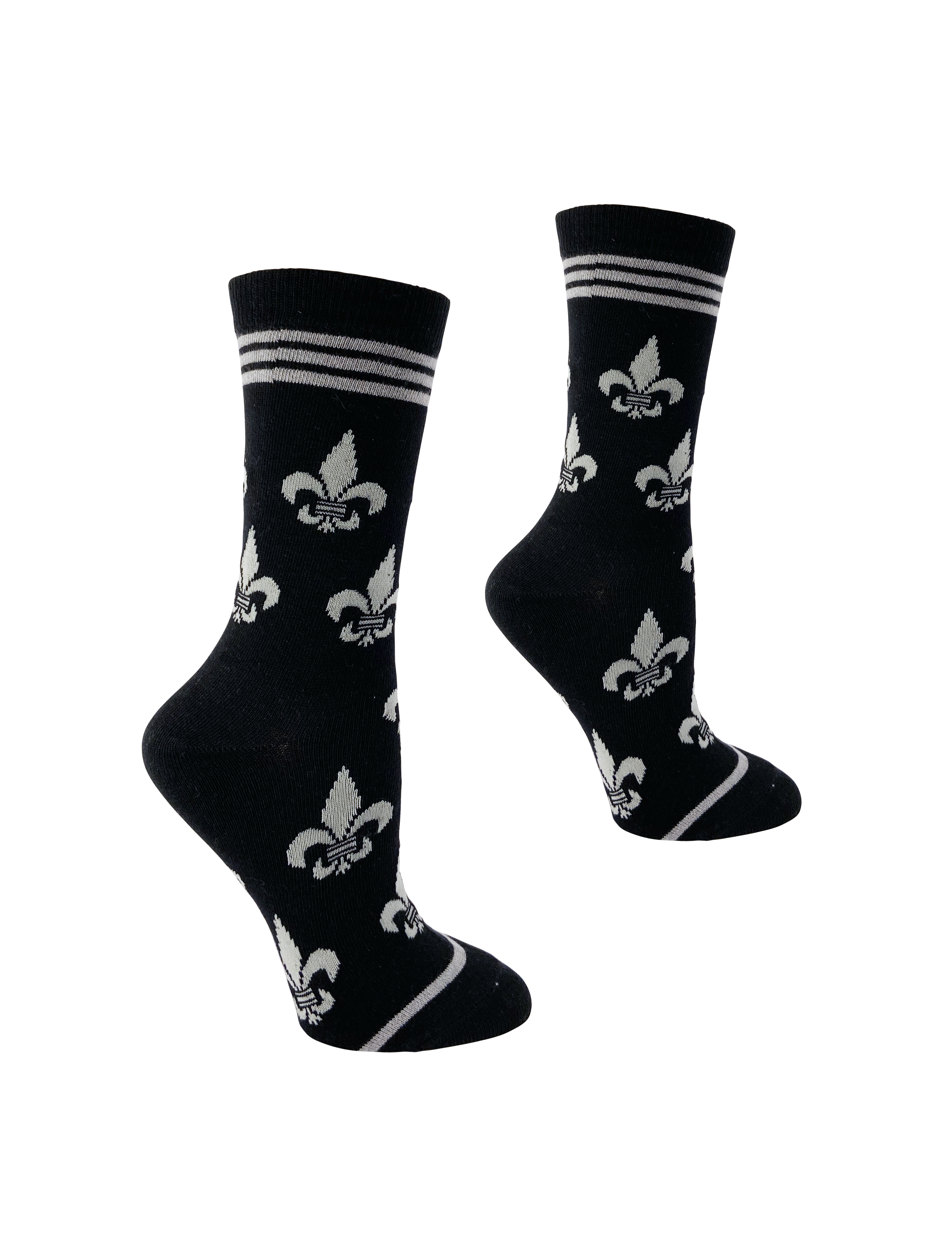 Fleur de Lis in Silver and Black