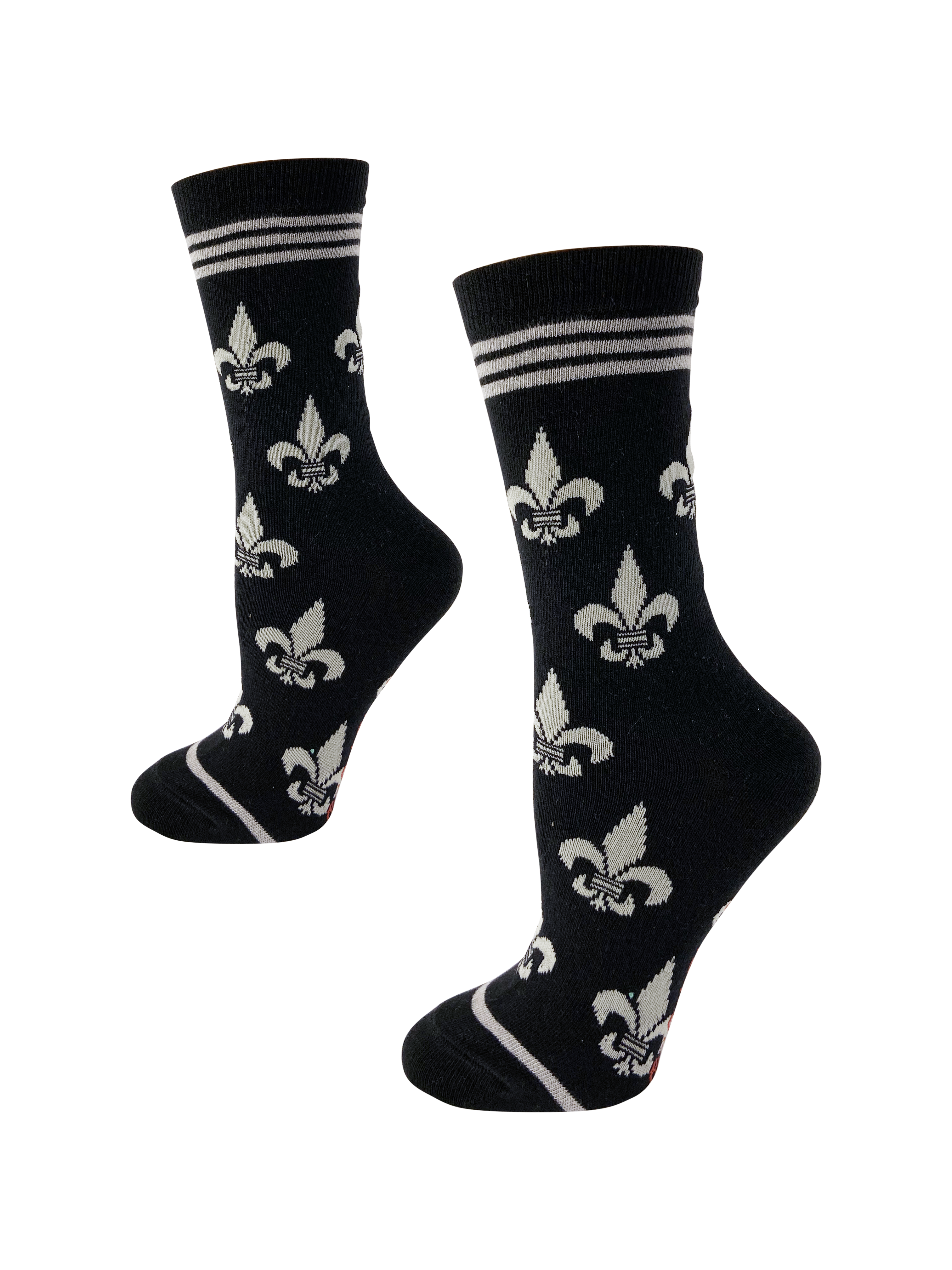 Fleur de Lis in Silver and Black