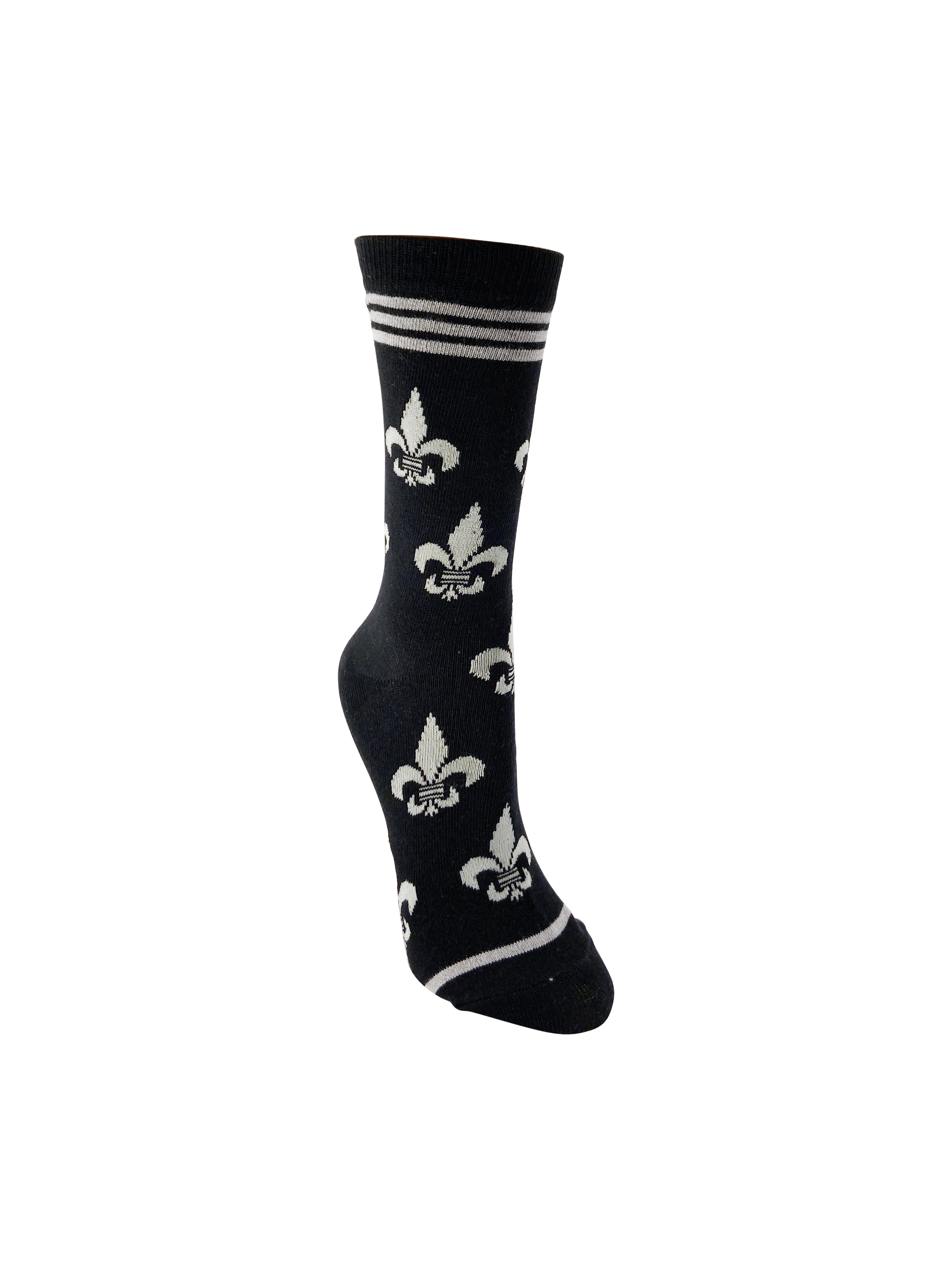 Fleur de Lis in Silver and Black