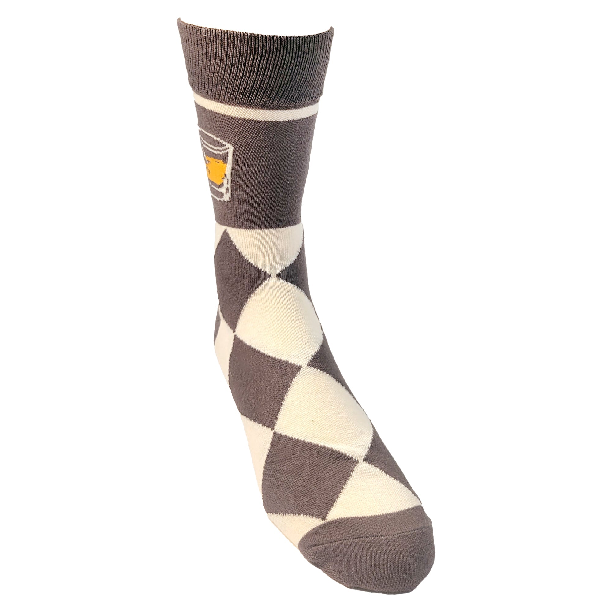Bourbon Whiskey on the Rocks Argyle Drinking Socks